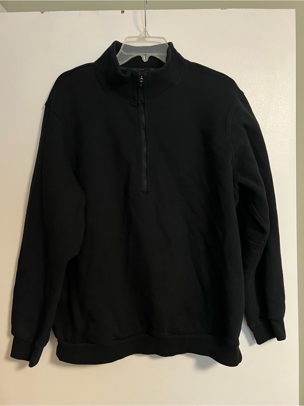 CRZ YOGA Men's Black Half-Zip Pullover Sweater